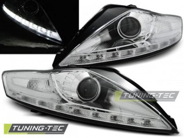 Scheinwerfer LED Tagfahrlicht Optik für Ford Mondeo MK4 Bj. 07-10 Chrom