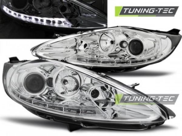 Scheinwerfer LED Tagfahrlicht Optik für Ford Fiesta MK7 Bj. 08-12 Chrom