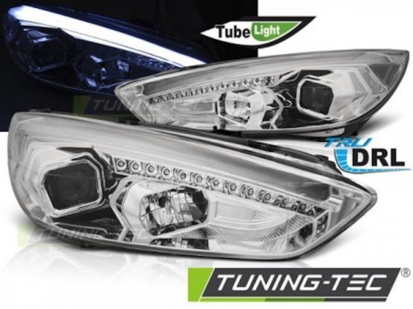 Scheinwerfer DRL LED Tagfahrlicht für Ford Focus 3 15-18 Chrom + dynamische Blinker