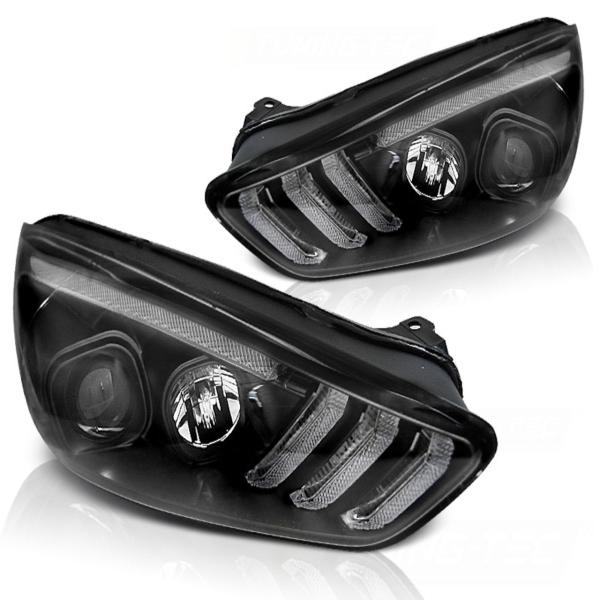 Scheinwerfer DRL LED Tagfahrlicht für Ford Focus 3 15-18 BLACK mit dynam Blinker