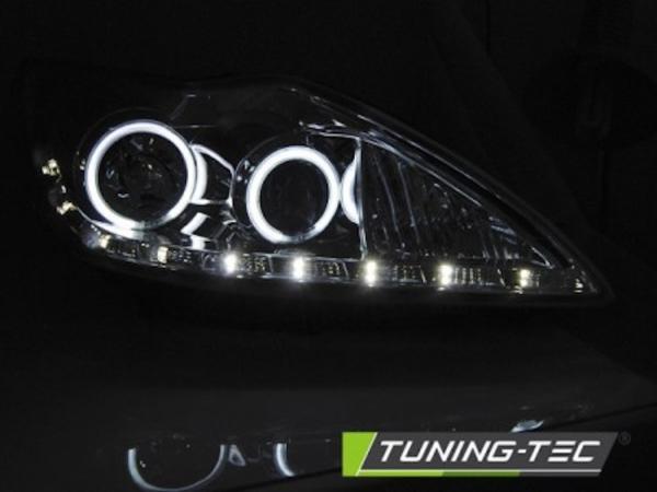 Scheinwerfer CCFL Angel Eyes für Ford Focus 2 Facelift Bj. 08-10 Chrom