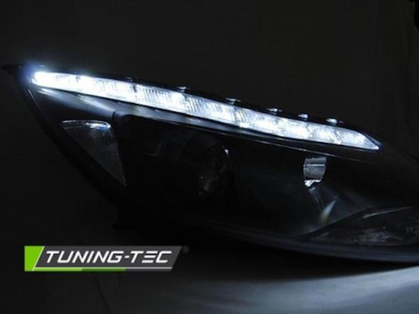 Scheinwerfer LED Tagfahrlicht Optik für Ford Focus 3 Bj. 11-14 Schwarz