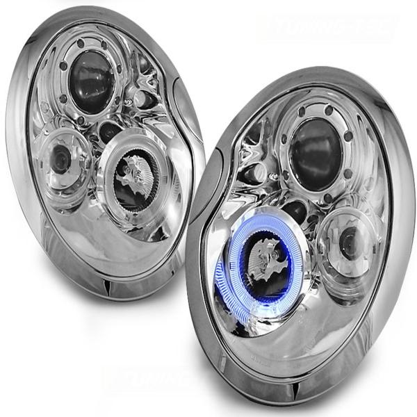 Scheinwerfer Angel Eyes für Mini R50 R52 R53 Bj. 01-06 Chrom