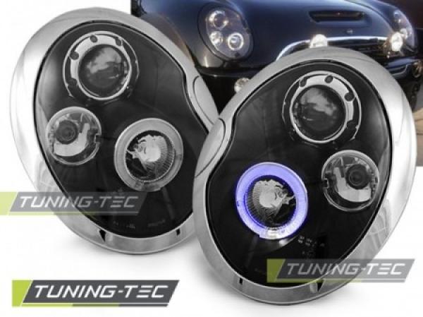 Scheinwerfer Angel Eyes für Mini R50 R52 R53 Bj. 01-06 Schwarz