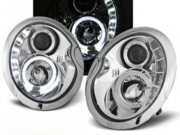 Scheinwerfer LED Tagfahrlicht Optik für Mini R50 R52 R53 Bj. 01-06 Chrom