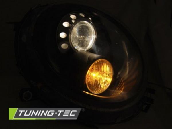 Scheinwerfer Klarglas für Mini One Cooper Bj. 06-14 Schwarz