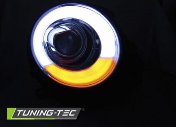 Scheinwerfer LED Tagfahrlicht Optik für Mini One Cooper Bj. 06-14 Schwarz LTI