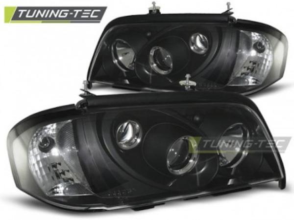 Klarglas Scheinwerfer für Mercedes Benz C-Klasse W202 93-00 schwarz