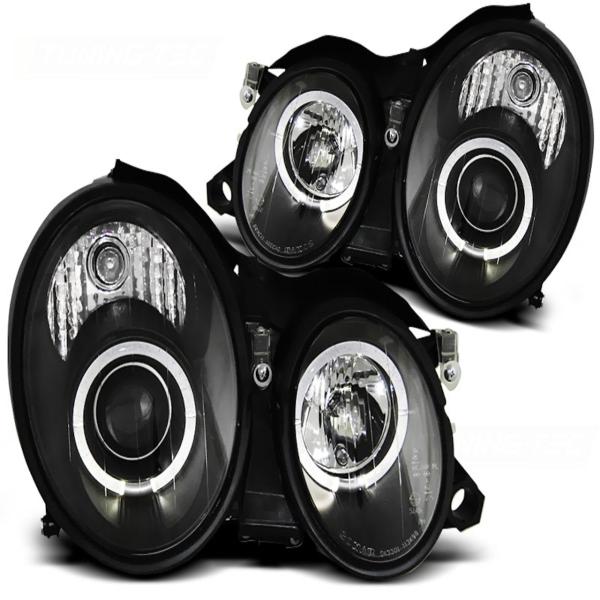 Scheinwerfer Angel Eyes für Mercedes CLK W208 Bj. 97-02 Schwarz