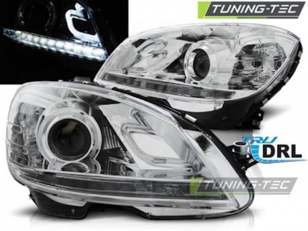 Scheinwerfer DRL LED Tagfahrlicht für Mercedes C-Klasse W204 Bj. 07-10 Schwarz