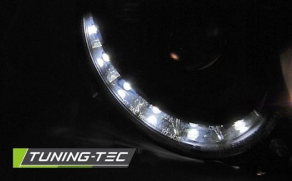 Scheinwerfer LED Tagfahrlicht Optik für Mercedes CLK W209 Bj. 03-10 Schwarz