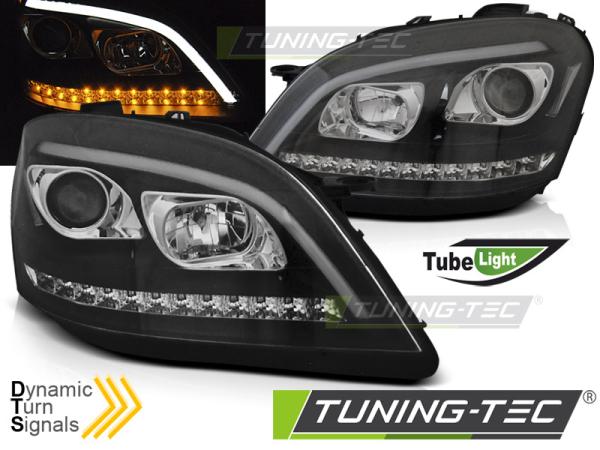 LED Tagfahrlicht Scheinwerfer für MB ML W164 05- schwarz dynamischem LED Blinker