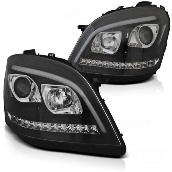 LED Tagfahrlicht Scheinwerfer für MB ML W164 05- schwarz dynamischem LED Blinker