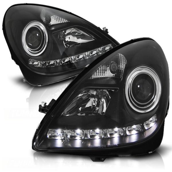 Xenon Scheinwerfer LED Tagfahrlicht Optik für Mercedes SLK R171 04-11 Schwarz