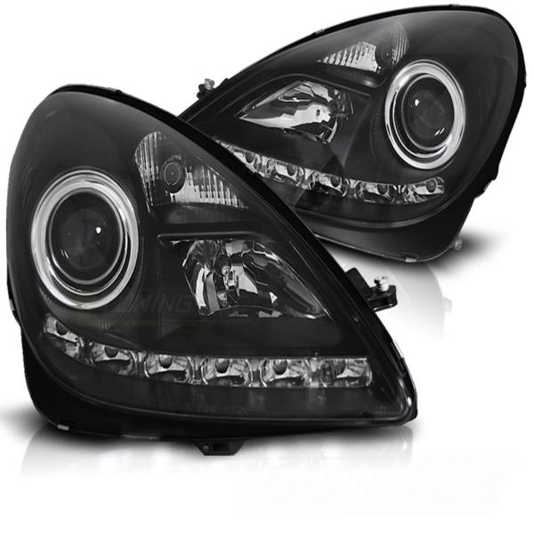 Xenon Scheinwerfer DRL LED Tagfahrlicht für Mercedes SLK R171 Bj. 04-11 Schwarz        <div class