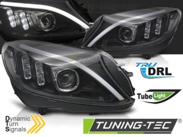 Scheinwerfer DRL LED Tagfahrlicht für Mercedes C-Klasse W205 Bj. 14-18 Schwarz