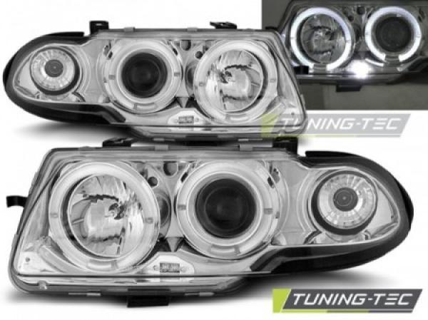Scheinwerfer Angel Eyes für Opel Astra F Bj. 91-94 Chrom
