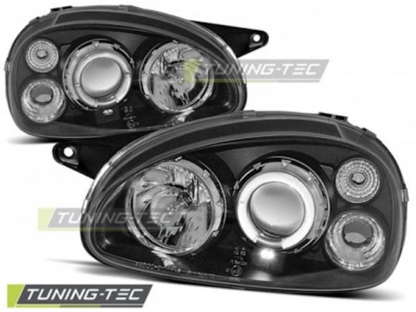 Scheinwerfer Angel Eyes für Opel Corsa B Bj. 93-00 Schwarz
