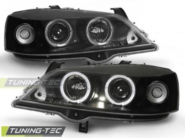 Scheinwerfer Angel Eyes für Opel Astra G Bj. 98-05 Schwarz