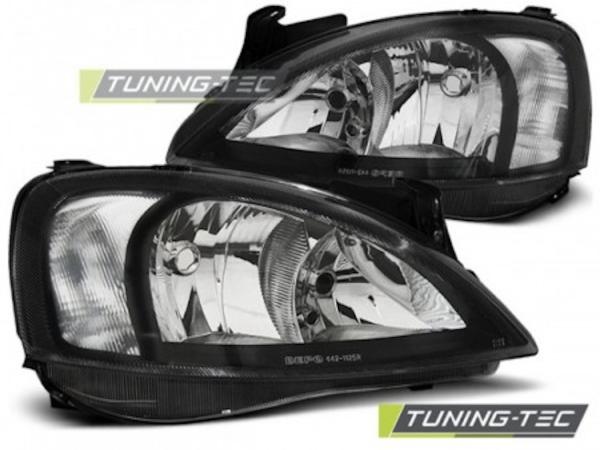 Scheinwerfer Klarglas für Opel Corsa C Bj. 00-06 Schwarz