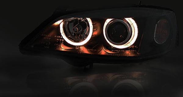 Scheinwerfer Angel Eyes für Opel Astra G Bj. 98-05 Schwarz