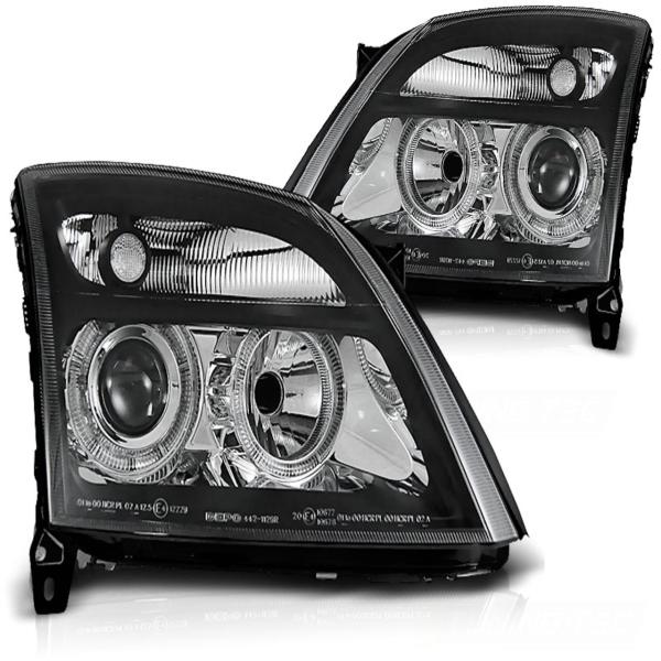 Scheinwerfer Angel Eyes für Opel Vectra C / Signum Bj. 02-05 Schwarz