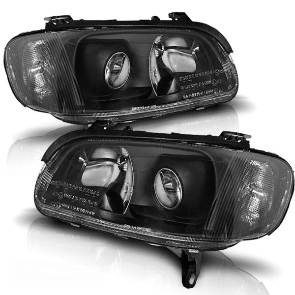 Scheinwerfer Klarglas für Opel Omega B Bj. 94-99 Schwarz