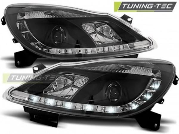 Scheinwerfer LED Tagfahrlicht Optik für Opel Corsa D Bj. 06-11 Schwarz