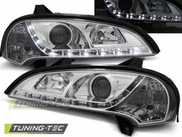 Scheinwerfer LED Tagfahrlicht Optik für Opel Tigra A Bj. 94-00 Chrom