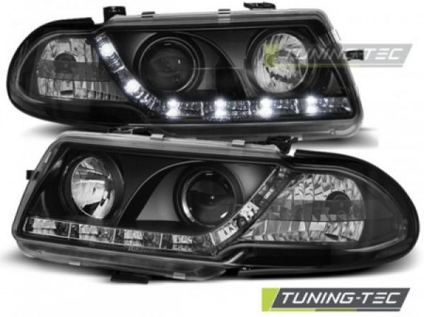 Scheinwerfer LED Tagfahrlicht Optik für Opel Astra F Bj. 91-94 Schwarz
