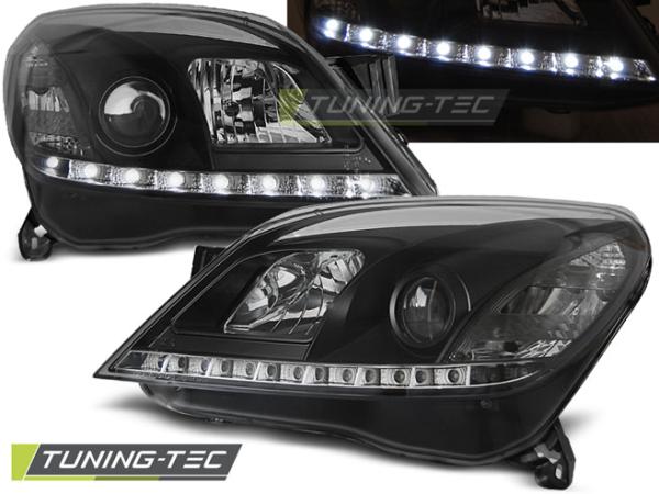 Scheinwerfer LED Tagfahrlicht Optik für Opel Astra H Bj. 04-09 Schwarz