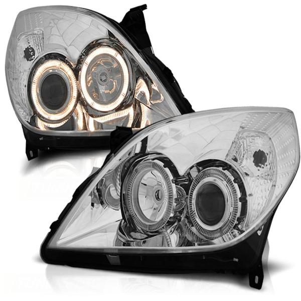 Scheinwerfer Angel Eyes für Opel Vectra C / Signum Facelift Bj. 05-08 Chrom