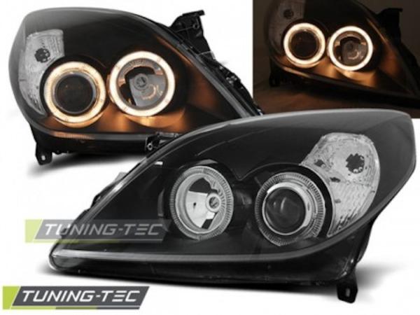 Scheinwerfer Angel Eyes für Opel Vectra C / Signum Facelift Bj. 05-08 Schwarz