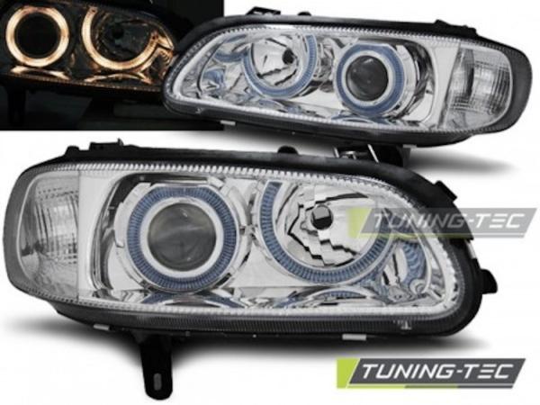 Scheinwerfer Angel Eyes für Opel Omega B Bj. 94-99 Chrom