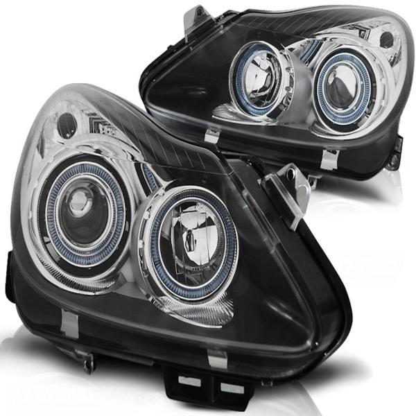 Scheinwerfer Angel Eyes für Opel Corsa D Bj. 06-11 Schwarz