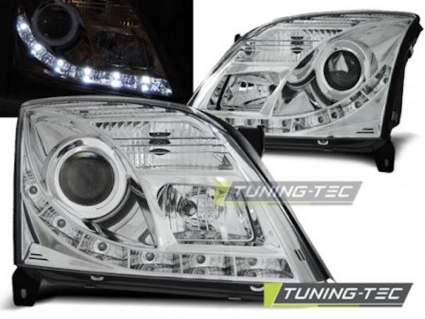 Scheinwerfer LED Tagfahrlicht Optik für Opel Vectra C / Signum Bj. 02-05 Chrom