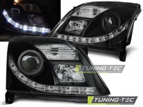 Scheinwerfer LED Tagfahrlicht Optik für Opel Vectra C / Signum Bj. 02-05 Schwarz