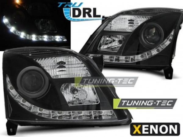 Xenon Scheinwerfer DRL LED Tagfahrlicht für Opel Vectra C / Signum 02-05 Schwarz