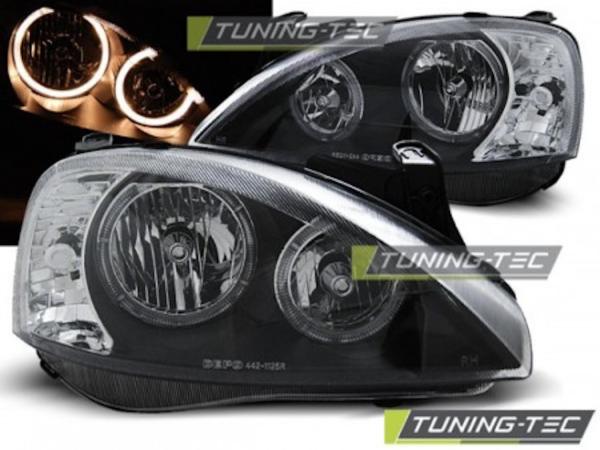 Scheinwerfer Angel Eyes für Opel Corsa C Bj. 00-06 Schwarz