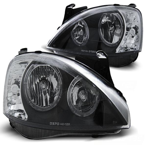 Scheinwerfer Angel Eyes für Opel Corsa C Bj. 00-06 Schwarz