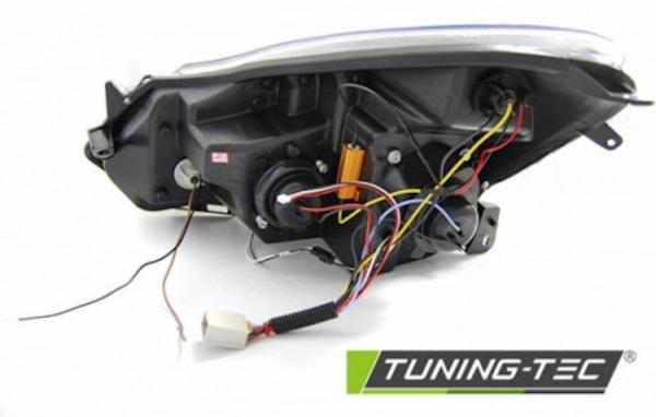 Scheinwerfer LED Tagfahrlicht Optik für Opel Corsa D 06- Schwarz mit LED Blinker