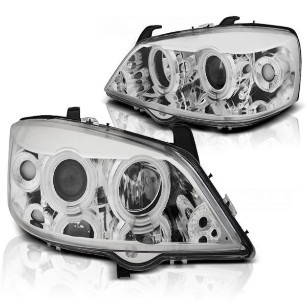 Scheinwerfer CCFL Angel Eyes für Opel Astra G Bj. 98-05 Chrom