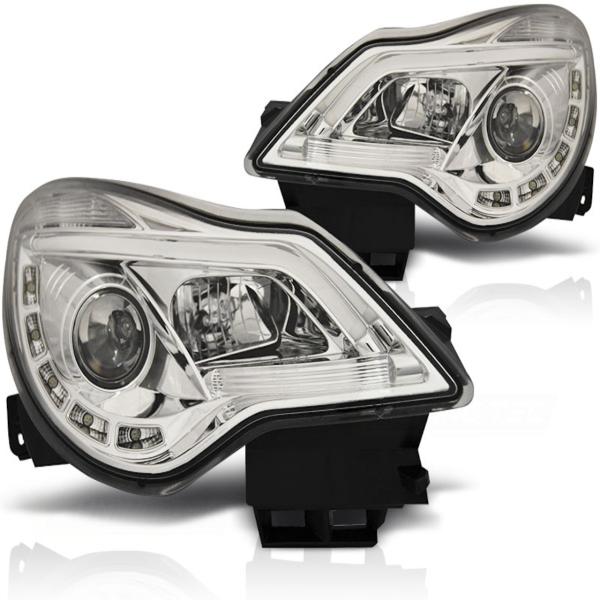 Scheinwerfer DRL LED Tagfahrlicht für Opel Corsa D Bj. 11-14 Chrom LTI
