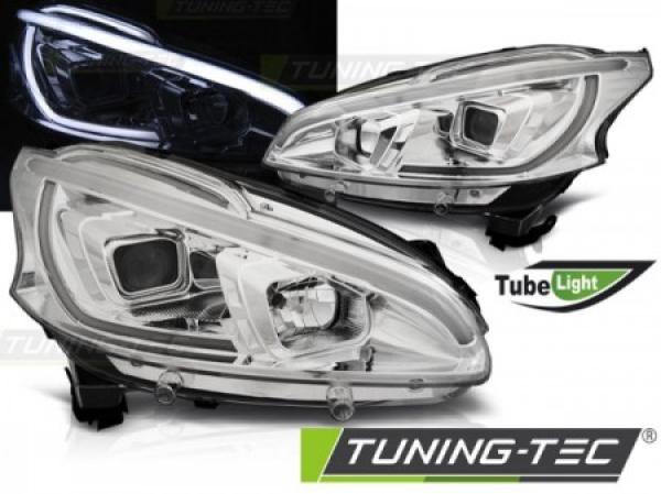 Scheinwerfer LED Tagfahrlicht Optik für Peugeot 208 Bj. 12-15 Chrom LTI