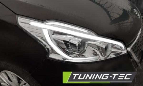 Scheinwerfer LED Tagfahrlicht Optik für Peugeot 208 Bj. 12-15 Chrom LTI