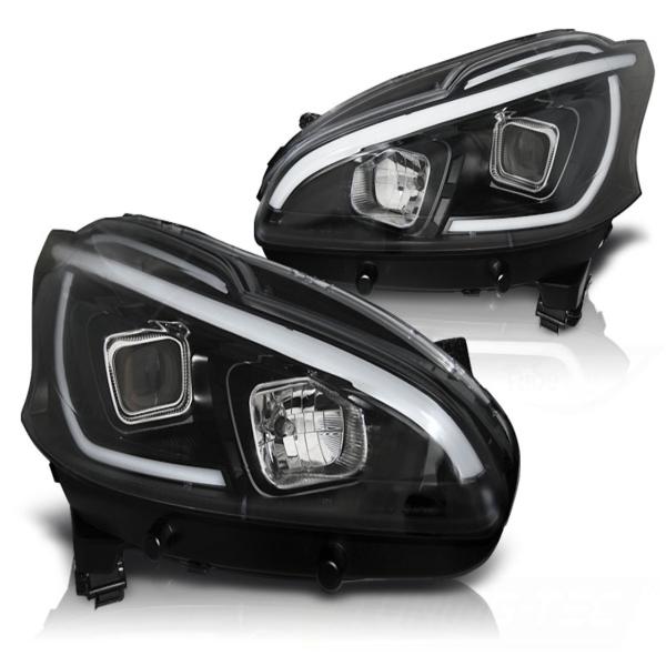Scheinwerfer LED Tagfahrlicht Optik für Peugeot 208 Bj. 12-15 Schwarz LTI