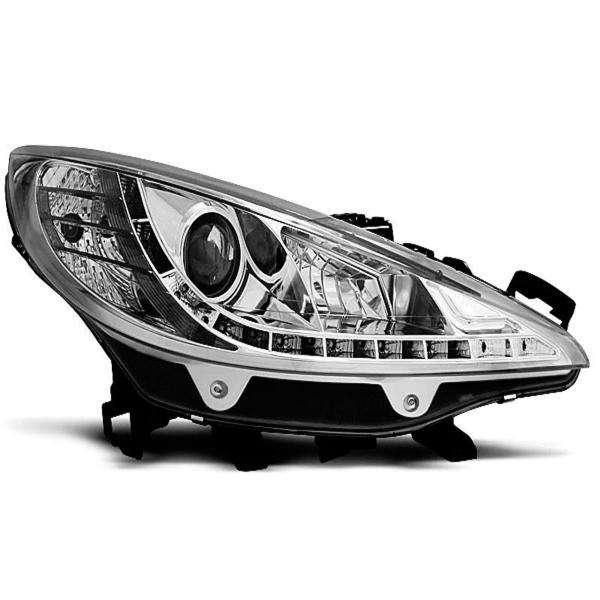 Scheinwerfer LED Tagfahrlicht Optik für Peugeot 207 Bj. 06-12 Chrom