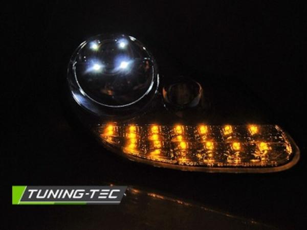 Scheinwerfer LED Tagfahrlicht Optik für Porsche Boxster 986 / 911 996 Chrom