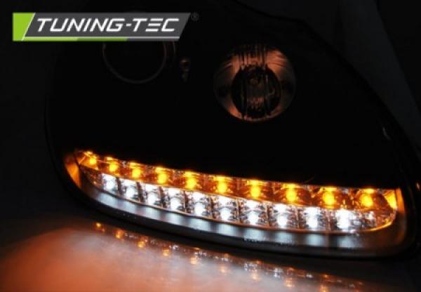 Xenon Scheinwerfer LED Tagfahrlicht Optik für Porsche Cayenne 955 02-06 Schwarz