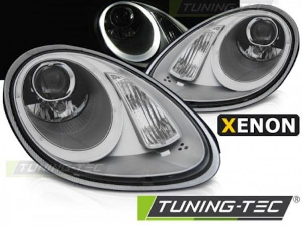 Xenon Scheinwerfer LED Tagfahrlicht Optik für Porsche Boxster 987 Cayman 987c